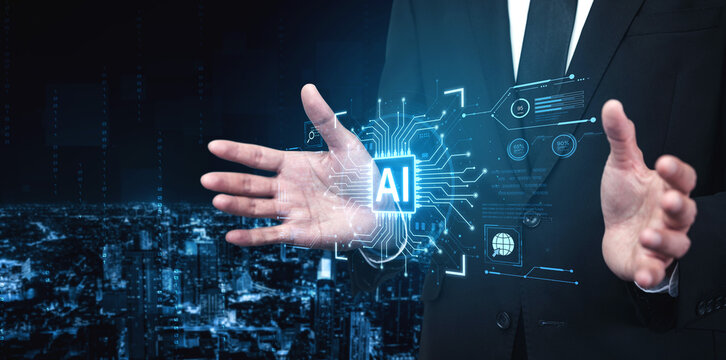 A futuristic AI core processor and system analytics dashboard. This concept highlights the raw processing power of AI for deep data analysis, system diagnostics, and global network monitoring. Fermion - Powered by Adobe