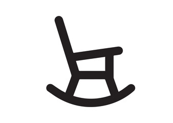 Rocker chair icon, Rocker chair solid vector