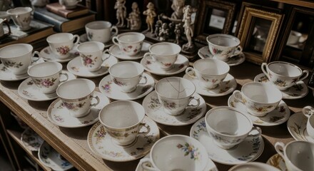porcelain teacups and dishes