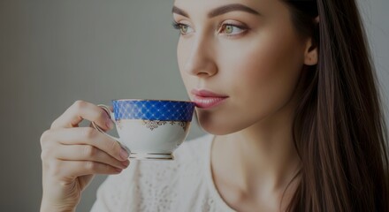 young woman drinking coffee
