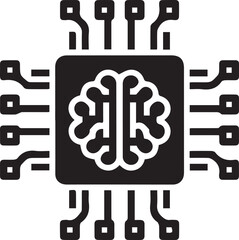 PriArtificial Intelligence Processor Glyph Symbolnt