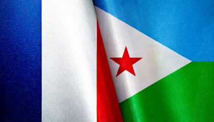 フランスの国旗とジブチの国旗(France Flag & Djibouti flag.)
