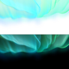 Aurora Borealis magical effect green blue, the elegant aurora lights glowing brightly at night