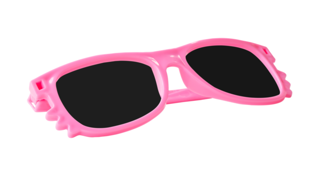 Black and pink sun glasses or goggles toy isolated with clipping path in png file format
