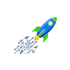 Rocket launch icon symbolizing innovation and progress.