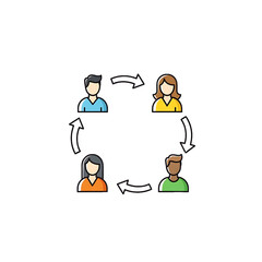 Fototapeta premium Teamwork icon symbolizing collaboration and communication.