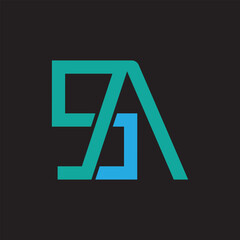  Minimal Innovative Initial AS logo and SA logo. Letter AS SA creative elegant Monogram