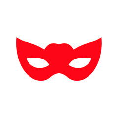 Red Superhero Mask Vector Illustration