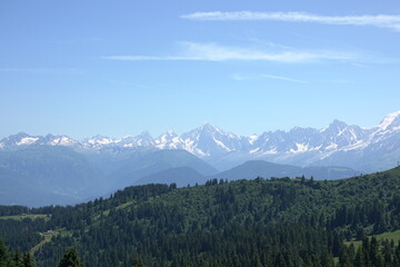 Fototapeta premium Aussicht bei Le planet bei, La giettaz