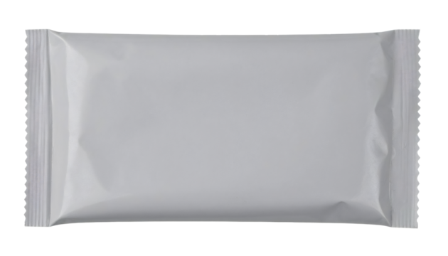 Blank food packaging pouch with empty space, creating a template for product designs and branding mockups