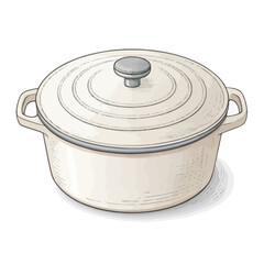 A Dutch Oven Concept Vector with Lid Isolated on White