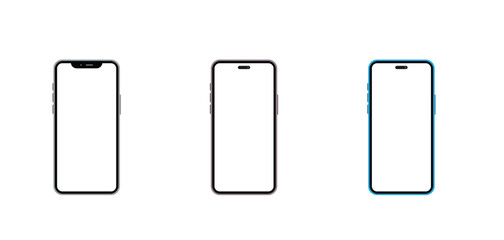 Realistic Smartphone Screen Mockup Vector Template for Mobile App UI Design, Responsive Web Layout, and Digital Product Presentation