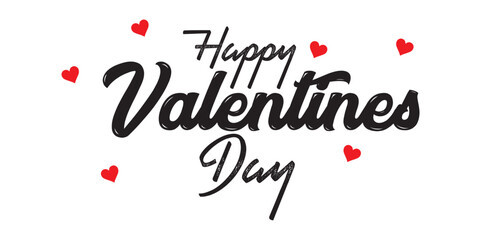 Happy Valentines Day typography poster with handwritten calligraphy text, Vector illustration