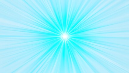 Bright turquoise starburst with radial light rays on a white background