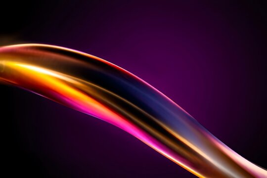 Abstract multicolored curve on purple gradient background for modern design