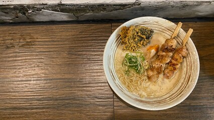 a bowl of creamy ramen 