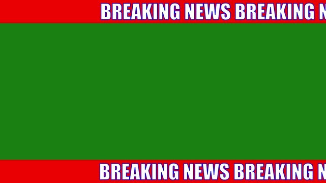 News lower third background overlay template with green screen, TV broadcast style animation for breaking news or live updates .Breaking news lower third 3rd chyron l3rd loop 4k. 4K video..! 4K ,.!