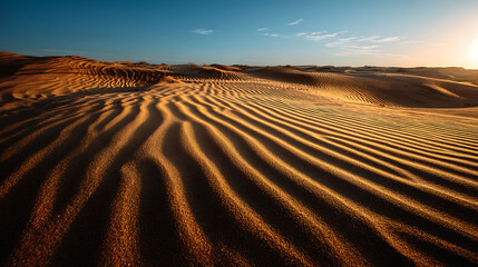 Rippled desert sand dunes