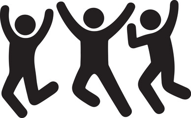 silhouette of people running vector illustration