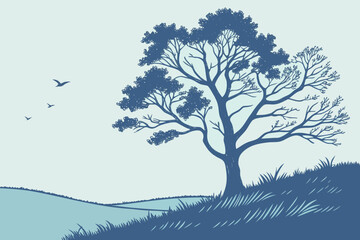 Flying Bald Eagle Vector Illustration - Monochrome Graphic