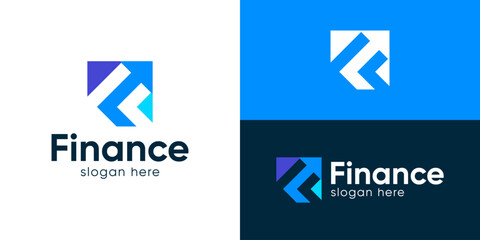 Creative simple finance logo template. Abstract letter F with arrow for Financial management logo design vector illustration.