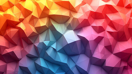 Fototapeta premium Colorful low poly abstract with geometric triangles and 3D faceted texture.