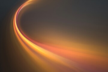 Abstract orange light trail on dark background design element