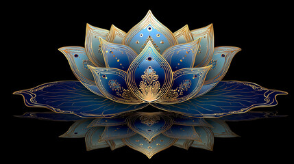 Vector art of thai lotusflower in elegant and prestigious design