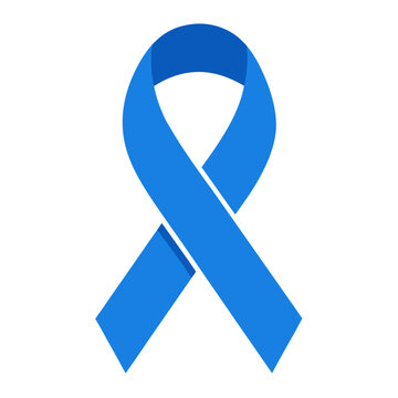 Blue awareness ribbon symbol for important causes and support