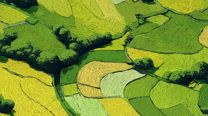 Rice Field Pattern Vector for wallpaper