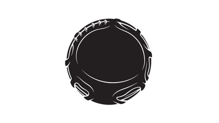 Bold stylized graphic of a football for sports branding or team logo designs, exuding strength and energy, perfect for athletic apparel and promotional materials, in striking black and white
