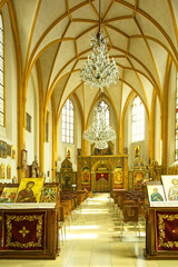Obraz premium Interior of an old monument orthodoxe church