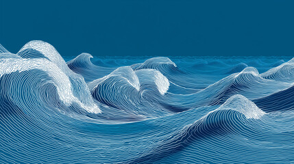 Vector art of abstract line art pattern of ocean waves