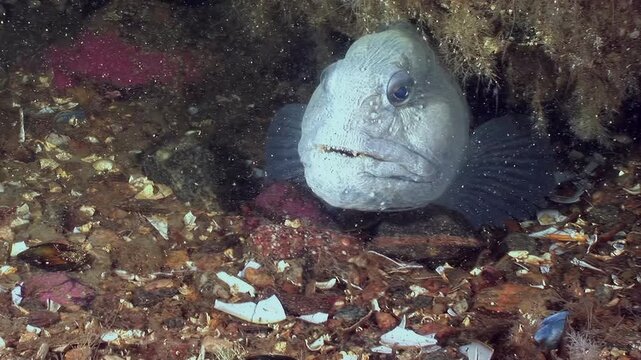 An Atlantic wolfish, also known as an Atlantic catfish
