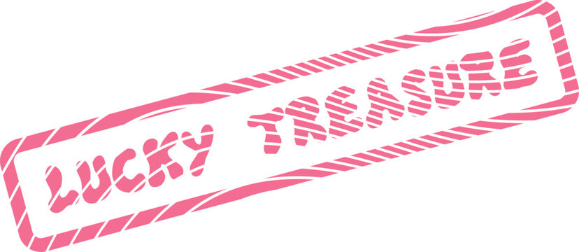 Modern Pink Stamp Mark Featuring the Intriguing Phrase Lucky Treasure for Valued Content