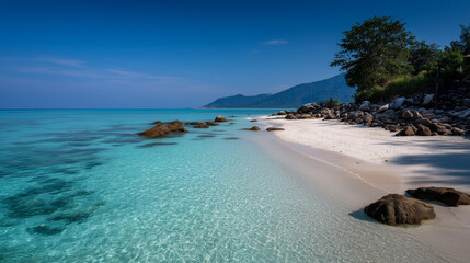 View of Koh Lipe Beach with powder sand and perfect for luxury travel background