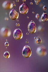 Naklejka premium Ephemeral Dance: The Mesmeizing Ballet of Water Dropets Momentarily Defying Grvity's Hold