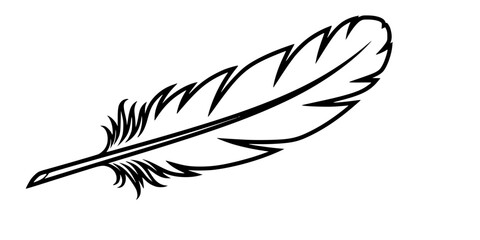 Fototapeta premium Feather of Ma'at Truth Simple Line Art Vector Icon