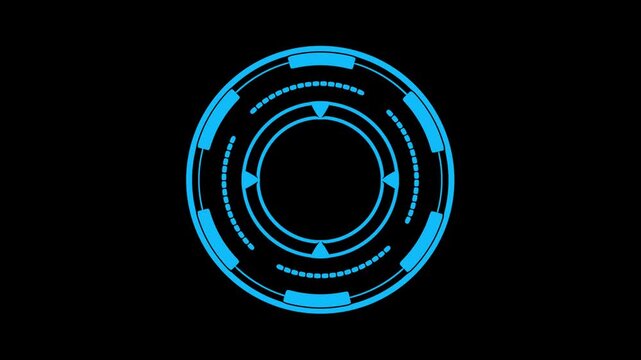 Sci-Fi Futuristic HUD circle interfaces digital display Screen, Hi-tech Hologram button, Loading, target. PNG Alpha.Abstract Circle and line HUD technological futuristic elements.4k animation
