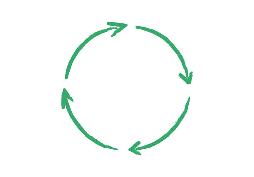 Flecha verde en c&iacute;rculo de trazo verde