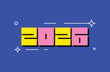 Colorful New Year 2026 Designs Text Typography