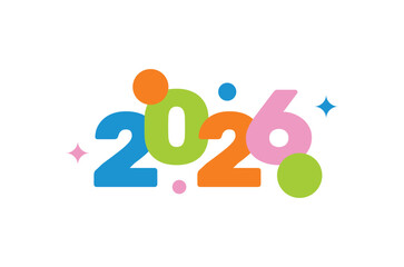 Colorful New Year 2026 Designs Text Typography