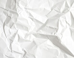White Crumpled Paper Texture Background