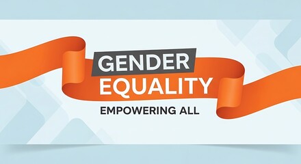 Stunning gender equality message with empowering text and vibrant ribbon design, perfect for social campaigns and awareness initiatives.