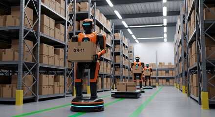 Streamline your supply chain with automated warehouse robots efficiently managing inventory and fulfilling orders with precision in a modern distribution center