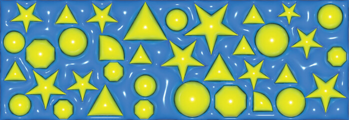 3d Abstract blue background with golden stars perfect for a Christmas or holiday design, a shiny vector illustration for your night sky wallpaper