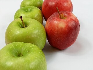 red and green apples