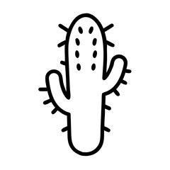 Cactus Outline Icon Illustration