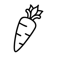 Carrot Outline Icon Illustration