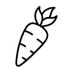 Carrot Outline Icon Illustration